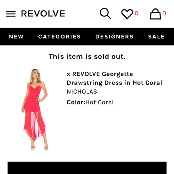 NICHOLAS silk coral dress - Picture 2 of 11